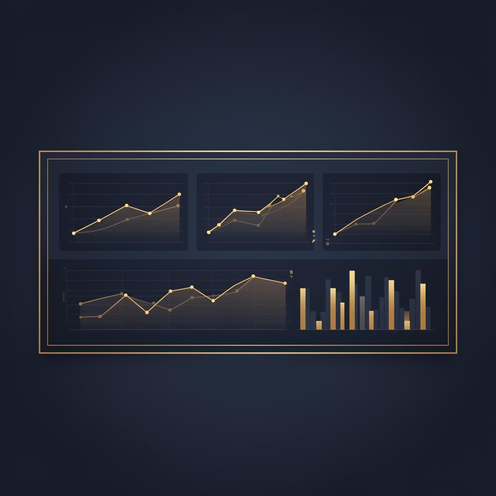Dashboard financeiro elegante com gráficos